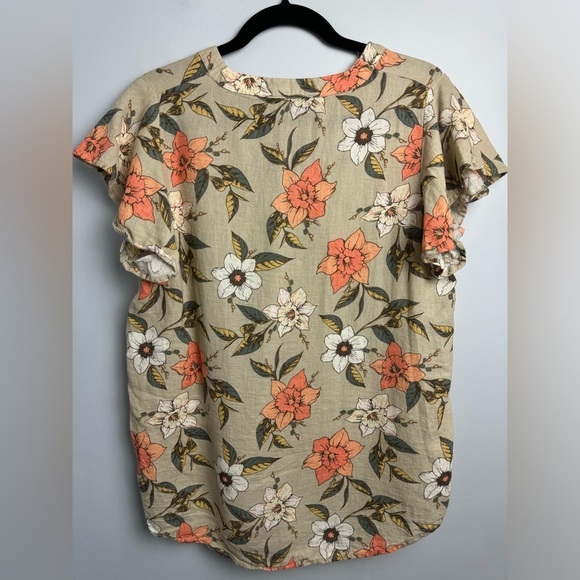 Alexa & Parker Floral v-neck top size Large - Picture 2 of 4